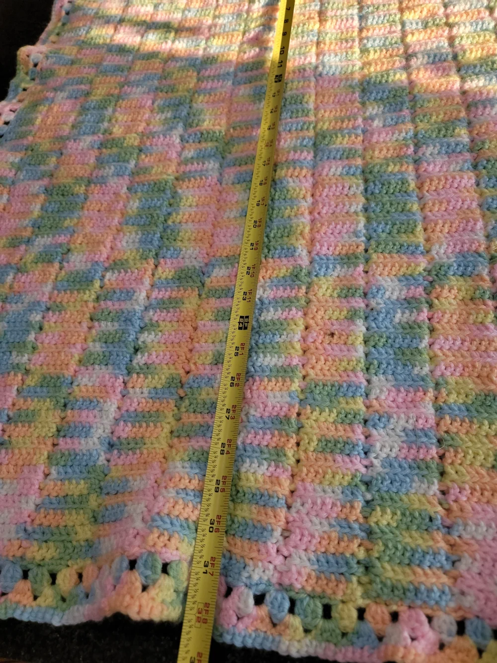Handmade Pastel Crocheted Baby Blanket